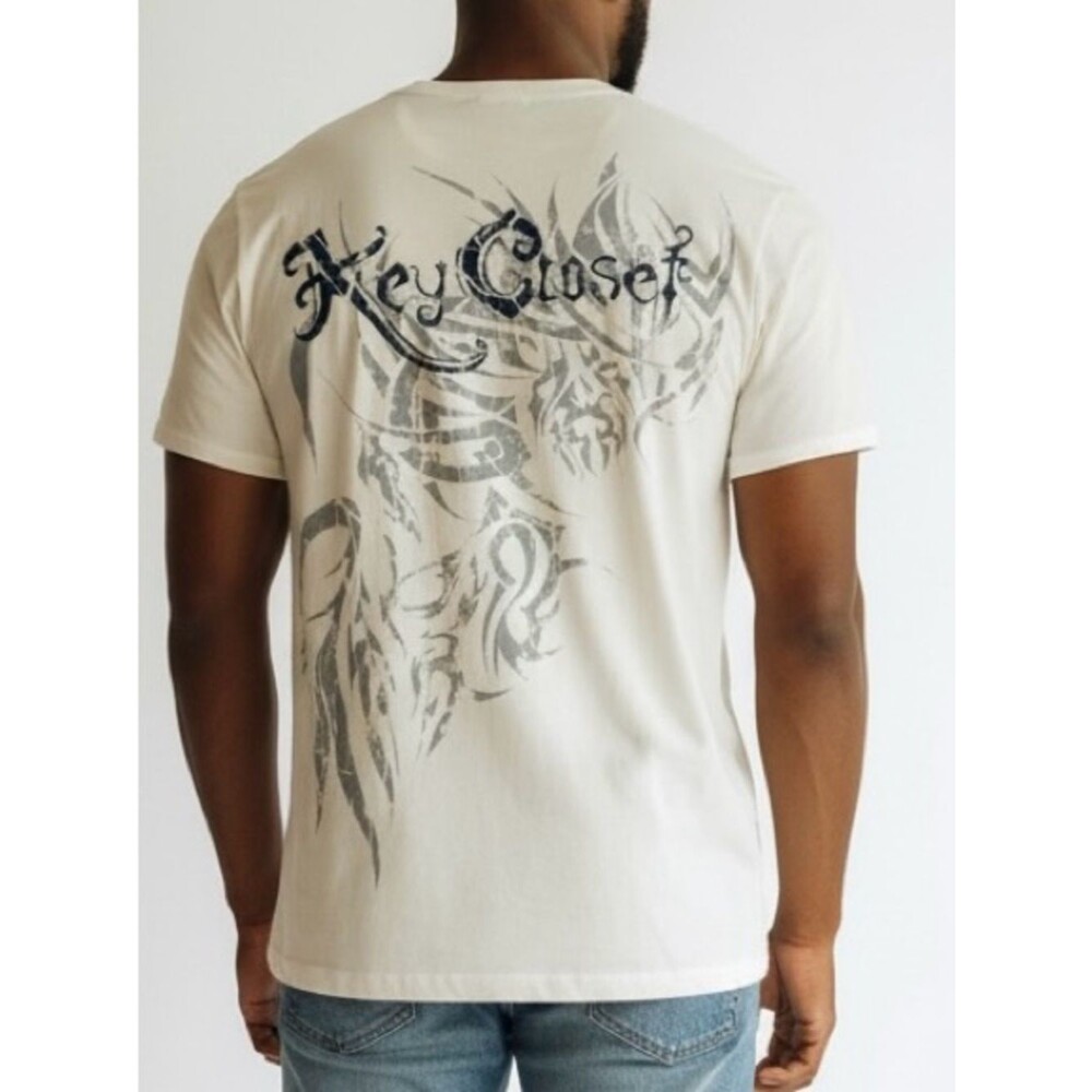 Men’s Key Closet Lionhead with wings & cross white t-shirt | couture NWT size S. - Picture 2 of 14